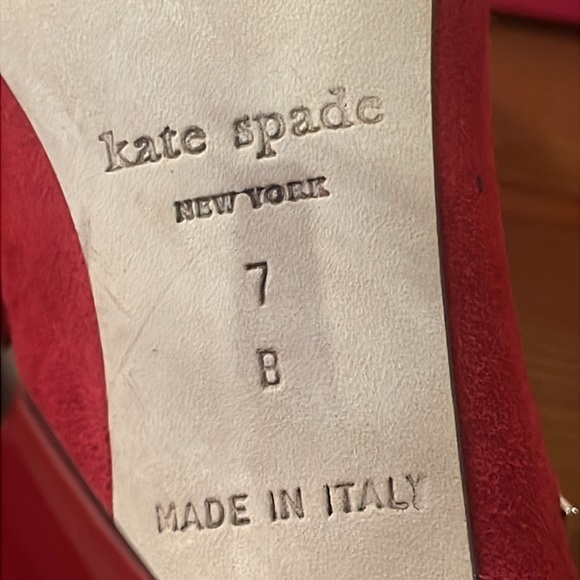 Kate Spade ♠️ Darla dress heels size 7 M red suede new in box made in Italy - Picture 10 of 14